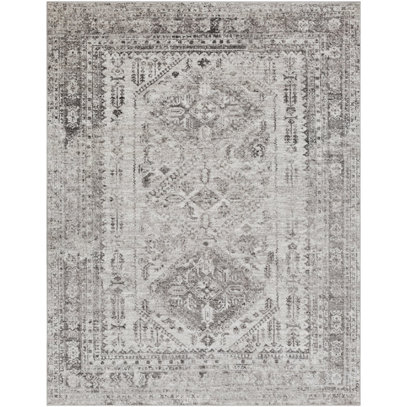 Fitz Oriental Charcoal Area Rug, Rectangle 7'10" x 10'3", Charcoal