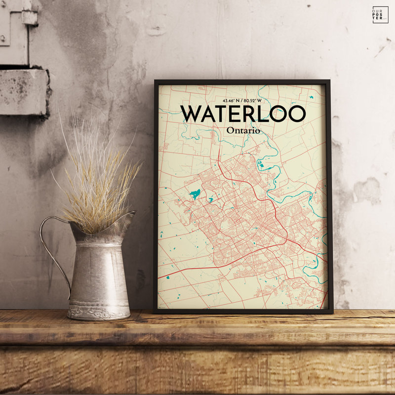 " Waterloo City Map ", 17" H x 11" W