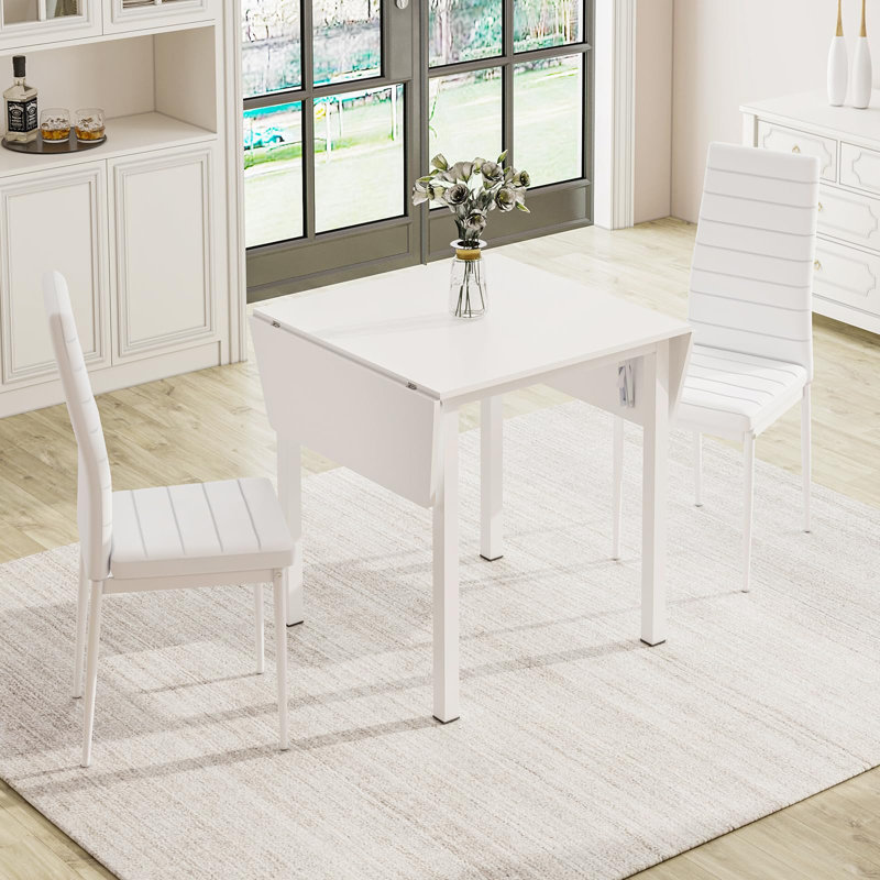 Cassondra 2 - Person Dining Set, White, White, White