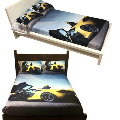 Car printed Bedsheet set 4 pc Full size
