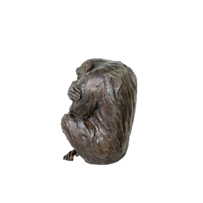 Bronze Lonely Monkey Sculpture