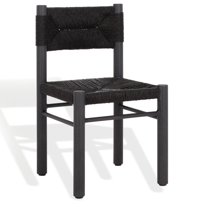 Romona Rattan Weaving Outdoor Dining Chair, Black