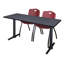 Neyland Cain T-Base Training Table and 2 Stacking Chairs-32520324-32520329-32520330