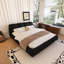 Queen Size Black Upholstered Platform Bed, Solid Pine Frame, 20 Widened Slats For Comfortable Sleep Size, With Frame And Ultra - Soft Headboard
