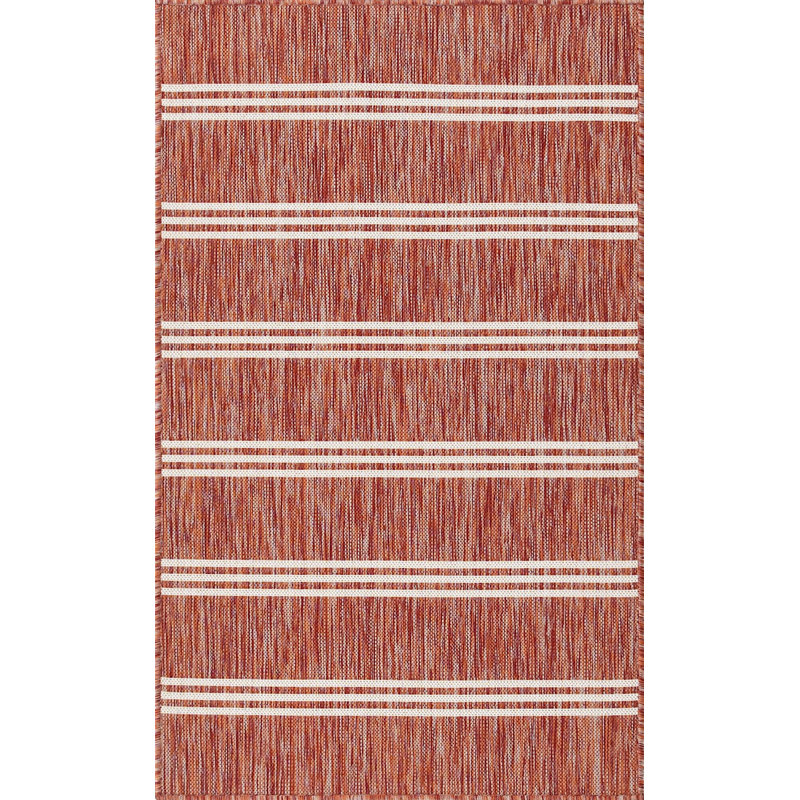 Outdoor Destiny Area Rug Rust Color, Rectangle 3' x 5'