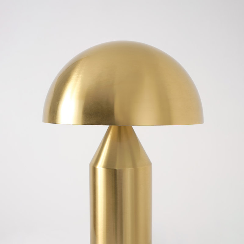 Antique Brass 15" Modern Mushroom LED Table Lamp