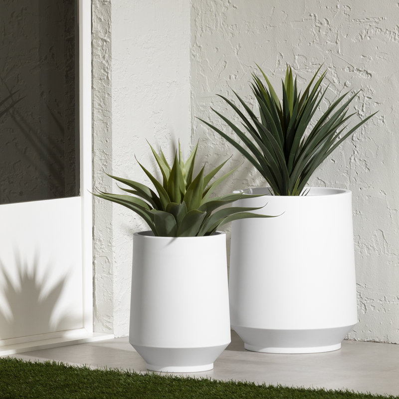 Ensemble de 2 pots à fleurs Dalya, Blanc