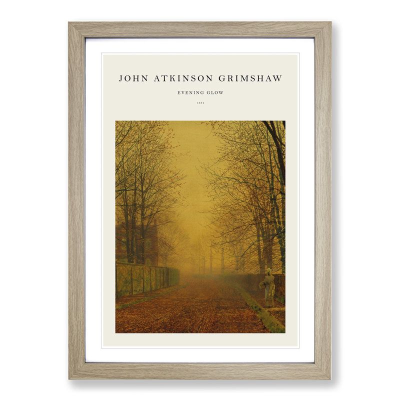 Evening Glow by John Atkinson Grimshaw - Single Picture Frame Print, 65cm H x 48cm W x 2cm D, Oak Framed