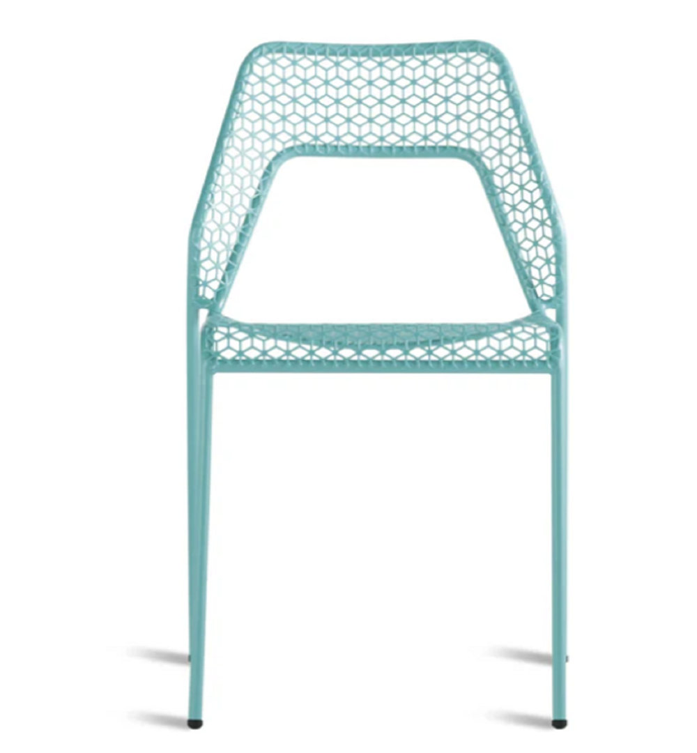 Hot Mesh Powder Coated Steel Outdoor Stacking Dining Side Chair Blu Dot 