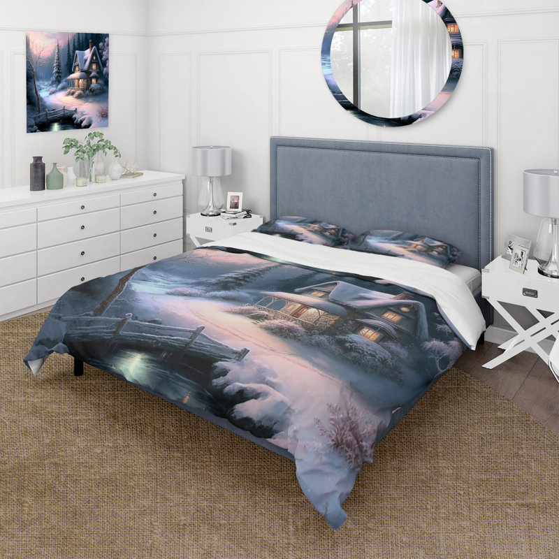  Microfiber / Polyester Duvet Cover Set, Queen Duvet Cover + 2 Standard Shams