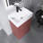 20" Modern Striped Freestanding Bathroom Vanity With Ceramic Sink