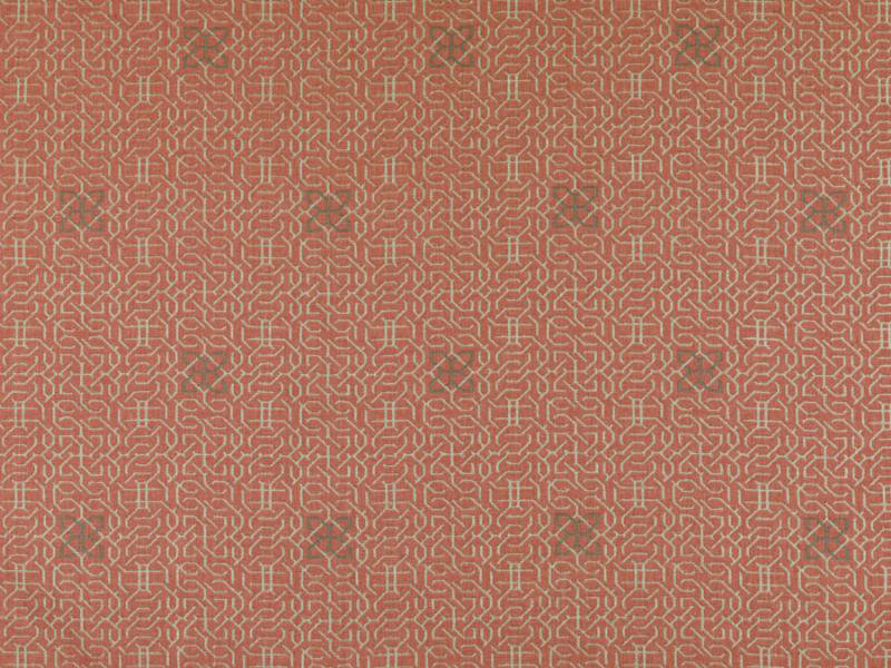 Dorsoduro Manchu Fret Fabric, Cherry