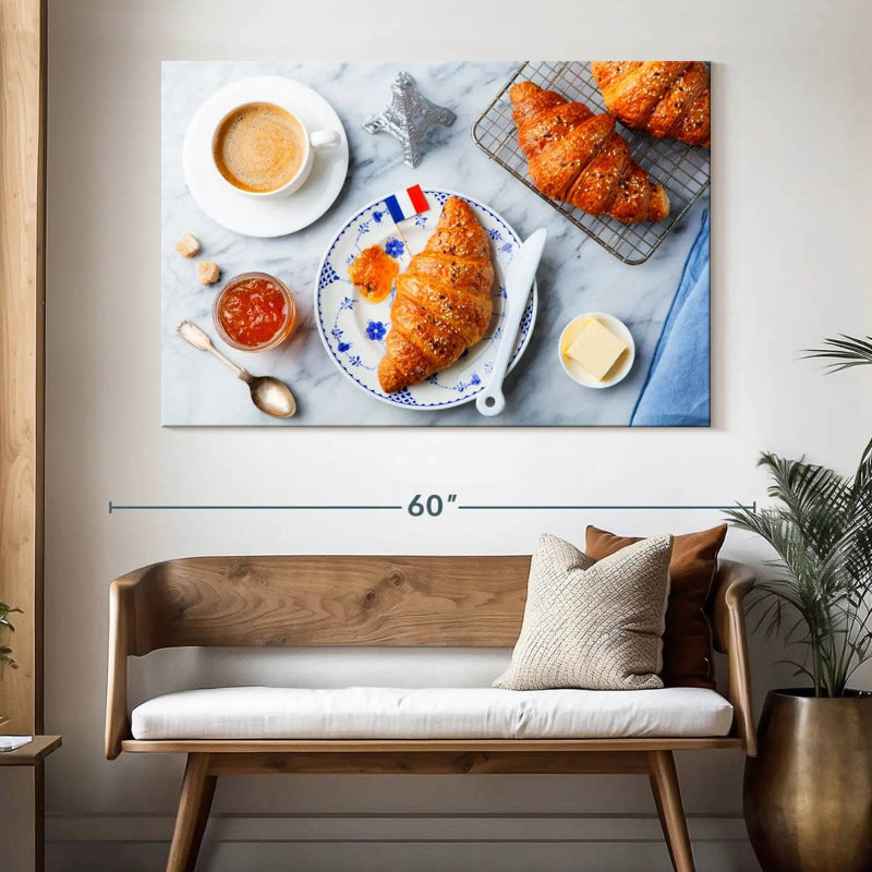 Yarlin, croissants français et café, H 34 po x l 51 po