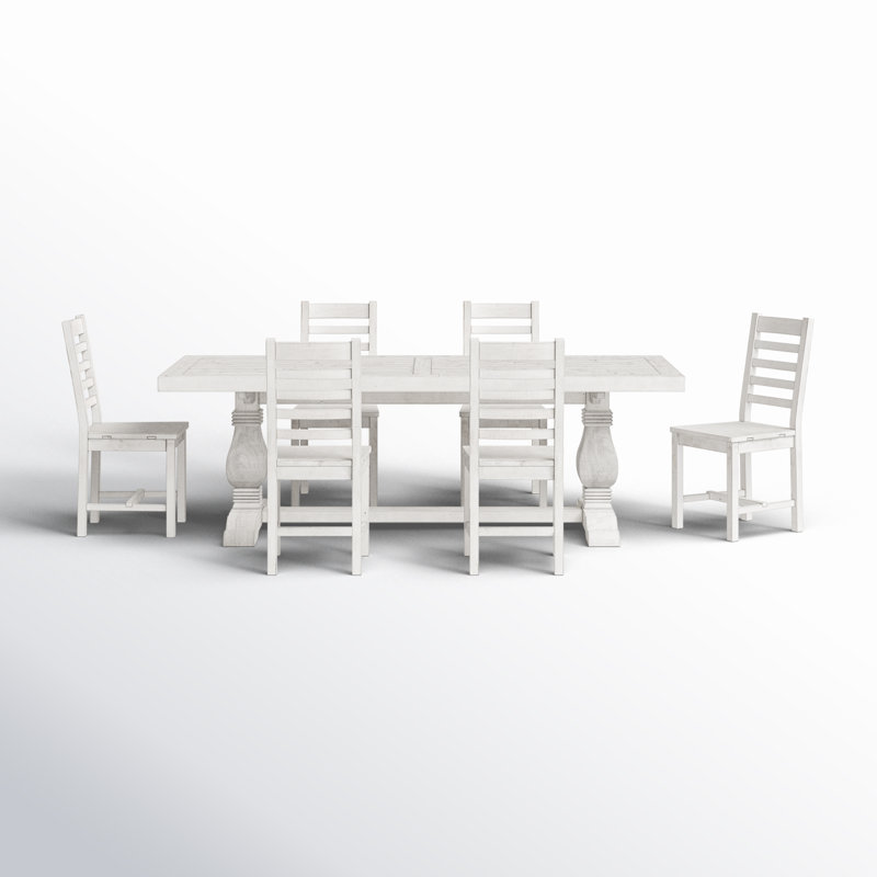 Kinston 7 - Piece Dining Set, Distressed Ivory