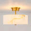 Plafonnier semi-encastré 3 lumières en verre albâtre