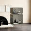 Acrylique gris + vitrines en acier inoxydable-121494720
