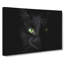 Black Cat With Green Eyes In Abstract - Wrapped Canvas Print-55314610