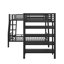 Lit superposé simple en L en forme de L et lit mezzanine simple avec quatre tablettes intégrées