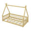 Lit simple en bois en forme de tente avec garde-corps-416216191