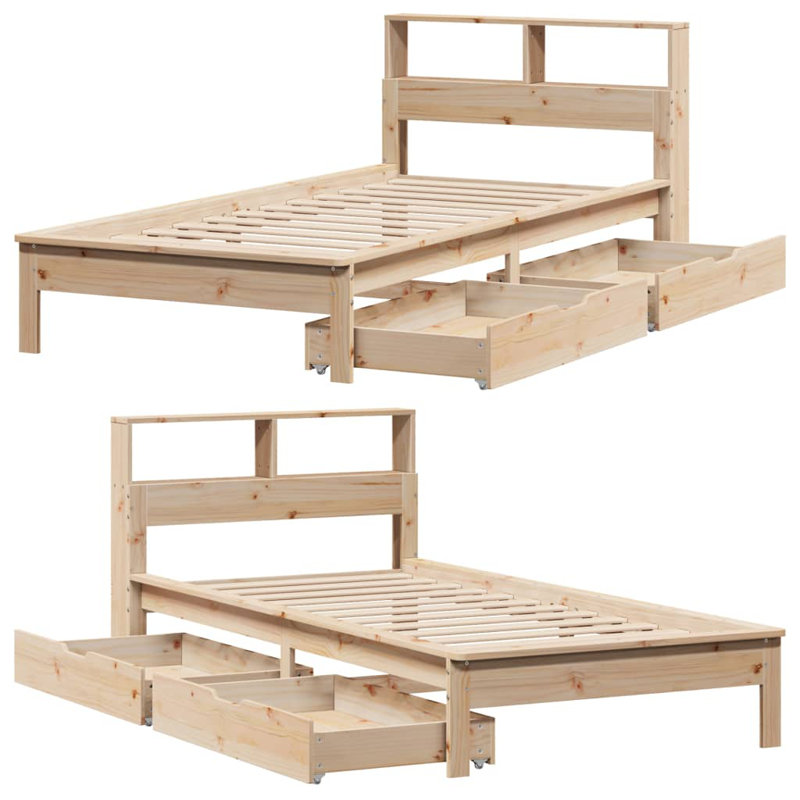Martahus Solid Wood Storage Bed, 78cm H x 210.5cm W x 87cm D