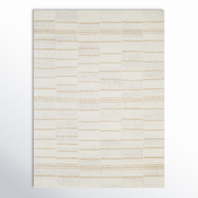Demie Handmade Wool Abstract Rug in Cream/ Tan/ Taupe