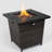 Wicker Square Fire Pit Table