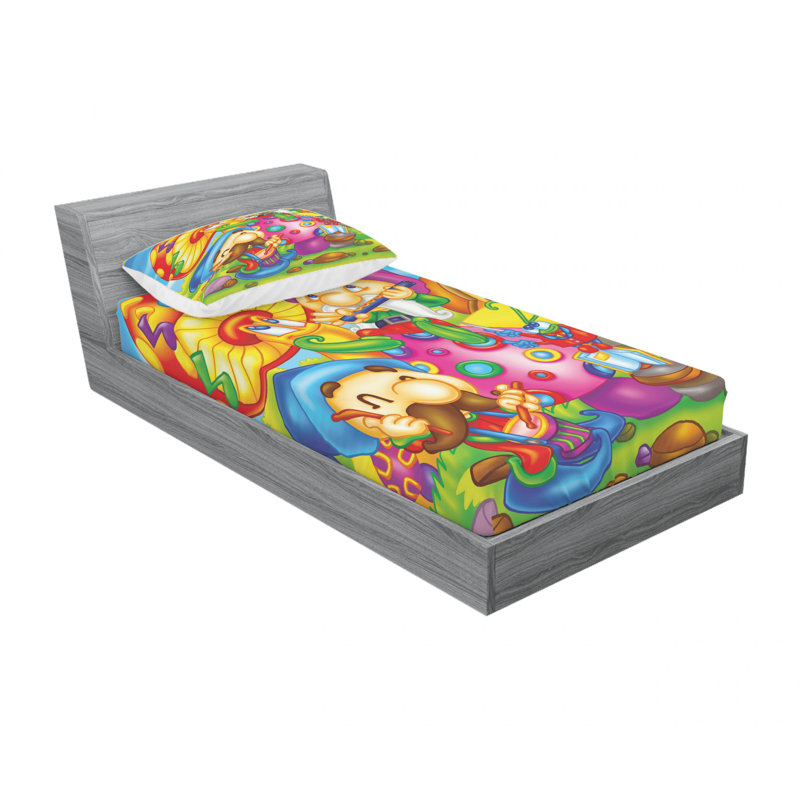 Microfiber Abstract Sheet Set, Twin XL Sheet Set with Fitted Sheet