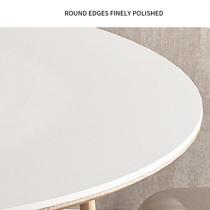 Issaias Solid Wood Rock-Plate Round Dining Table, 29.5"H x 51.1"L x 51.1"W