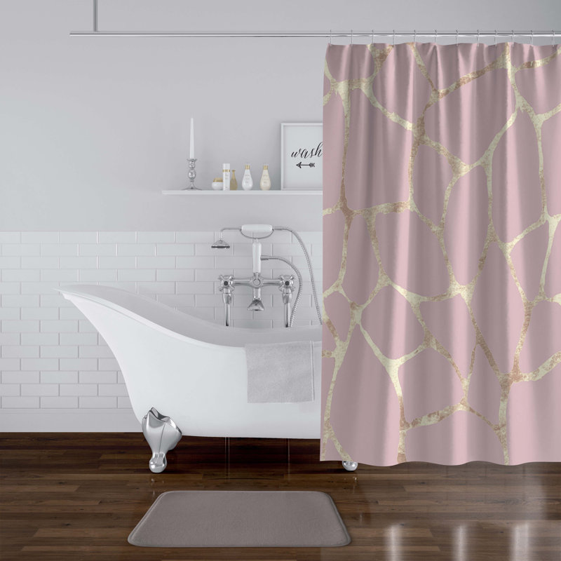 Rideau de douche simple + crochets, H 70 po x l 71 po