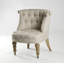 Linen Tufted Barrel Chair Chair with Ottoman