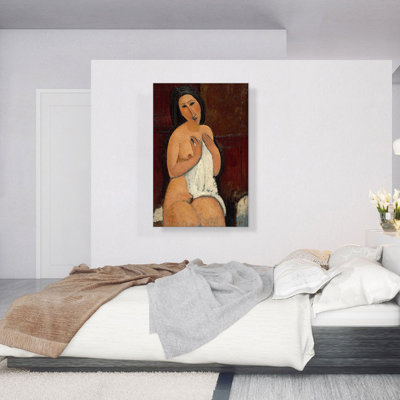 "Seating Nude 1917" par Amedeo Modigliani, reproduction d'art sur toile tendue