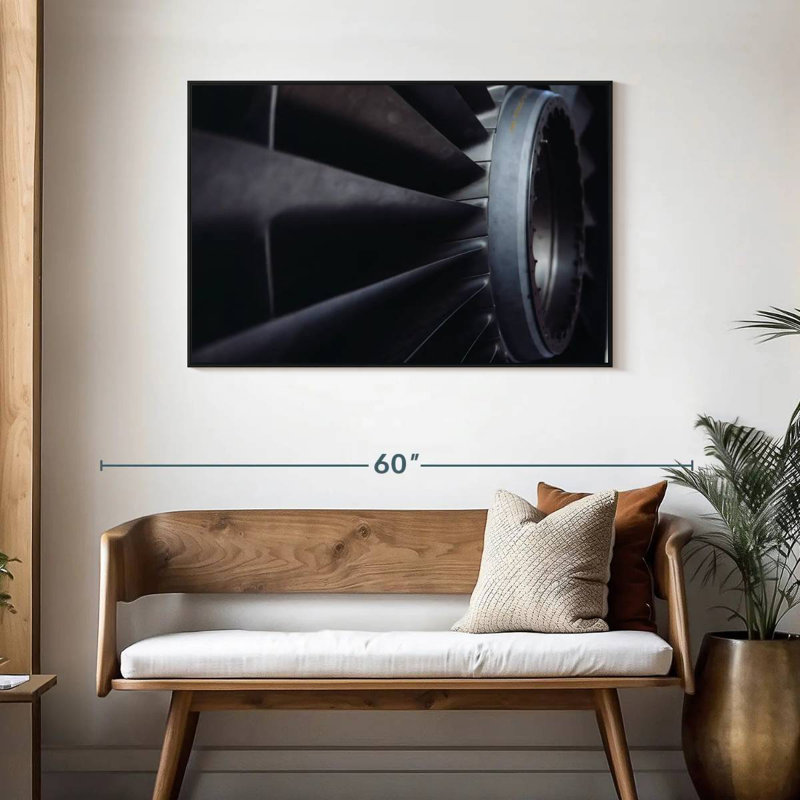 Moteur d'avion, Cadre flottant noir, 43 po x 29 po