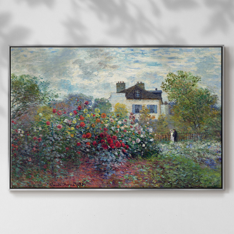 Le jardin de l'artiste à Argenteuil, reproduction d'art sur toile, H 25 po x l 37 po x P 2 po, Argent