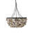 Round Oyster Shell Chandelier With 2 Lights, Coastal-Inspired Metal Frame, And Draped Natural Shells