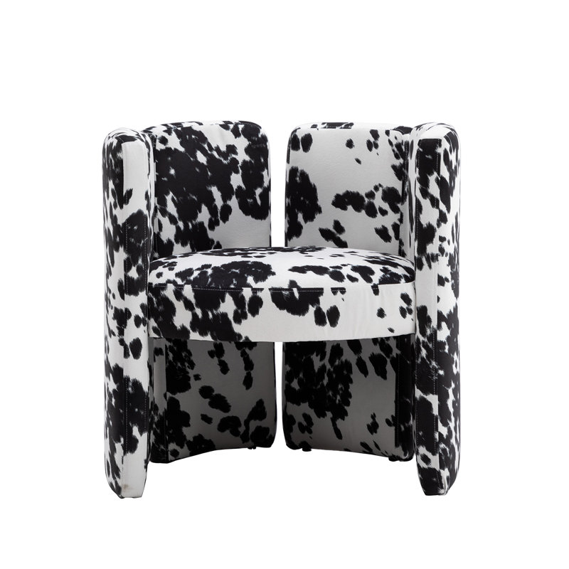 Dal 19'' H Velvet Upholstered Side Chair, Black/White