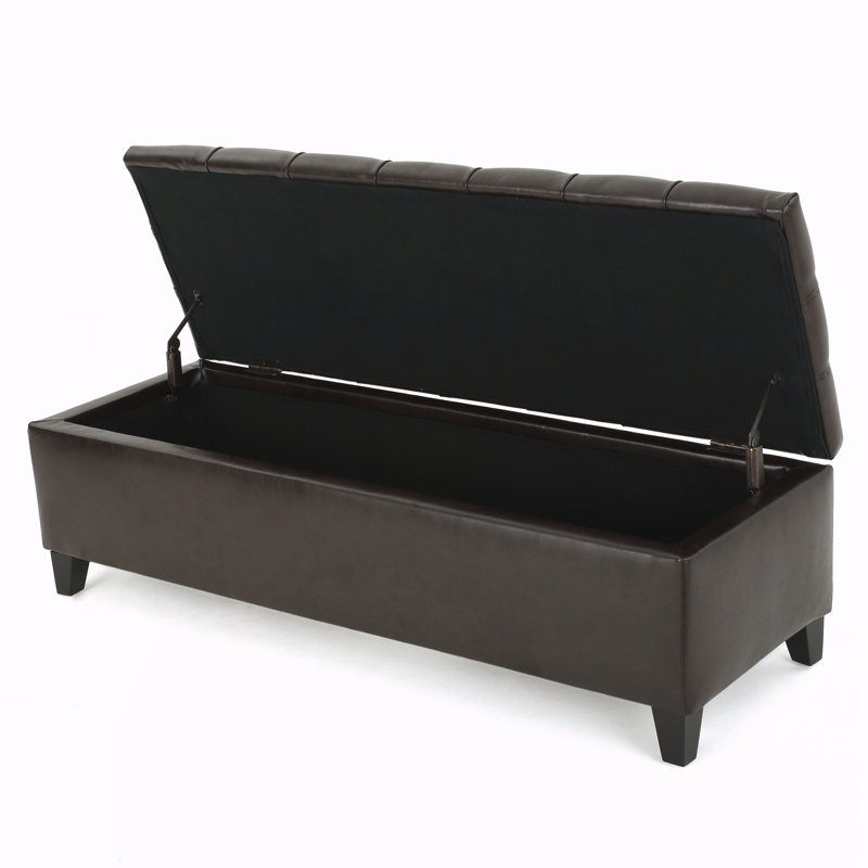 Banc repose-pieds avec rangement, Marron foncé