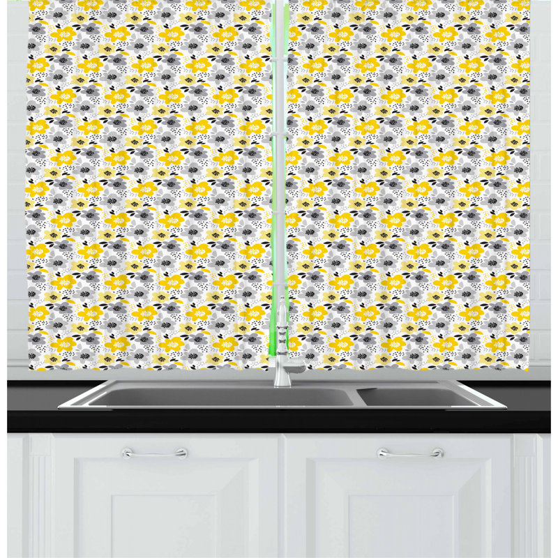 Floral Tailored Kitchen Curtain