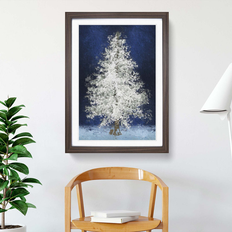 Tree at Winter - Picture Frame Painting Print, Walnut Framed, 65cm H x 48cm W x 2cm D