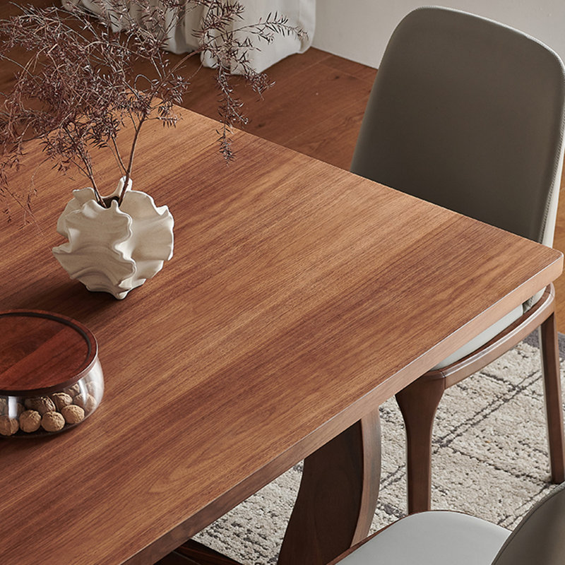 Walnut modern and simple dining table, 29.52"H x 62.99"L x 31.49"W