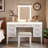 Vanity Desk With Mirror And Lights, 7 Drawers And Cushioned Stool-1936879329
