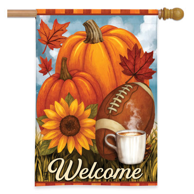 Fall Football Welcome House Flag 28x40
