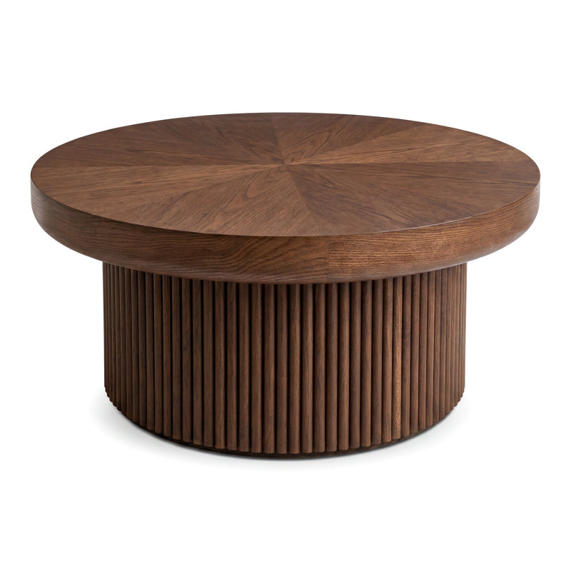 Parquet 33.5'' Round Coffee Table for Small Spaces