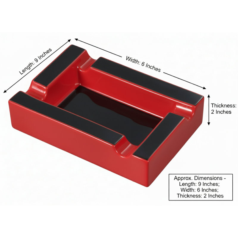 Cendrier en céramique rouge et noir Visol Wesley