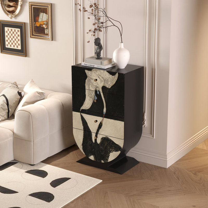Commode d'appoint de rangement moderne à quatre tiroirs