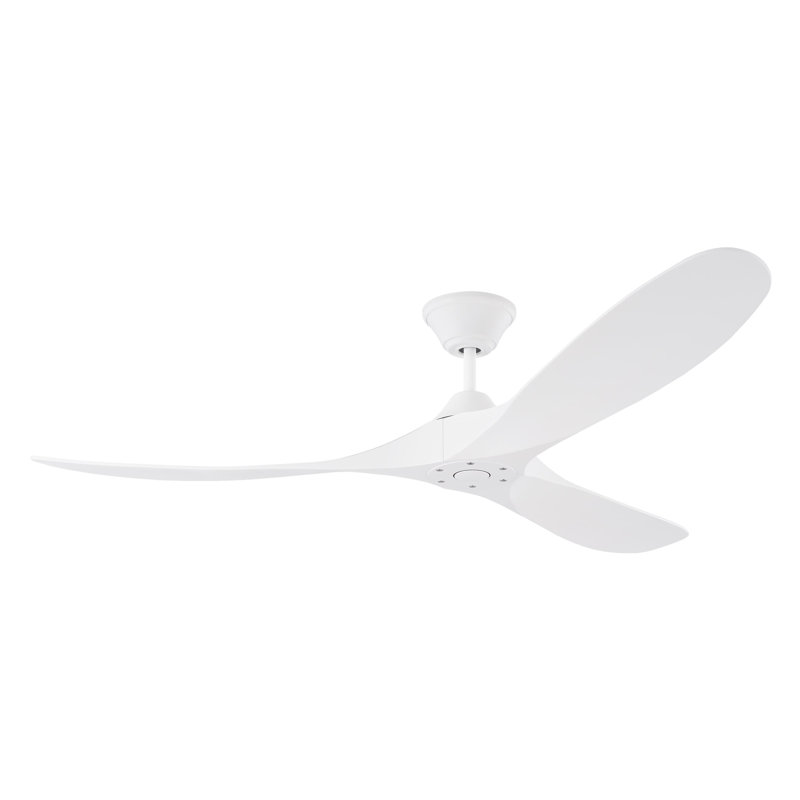 Outdoor Downrod Ceiling Fan, Matte White, 52"