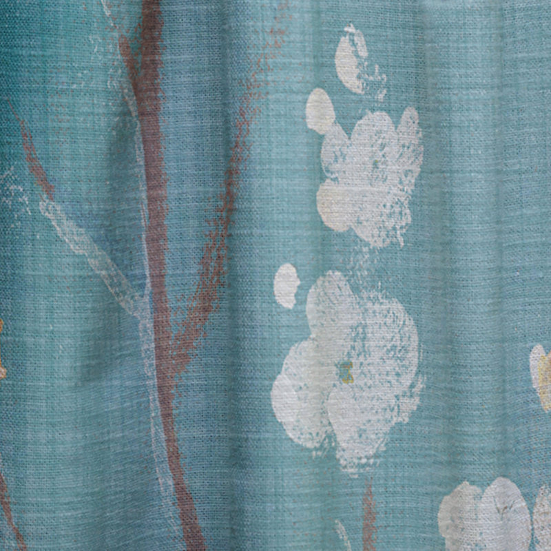 Blue Cherry Blossoms I - Floral Curtain - Velvet Room darkening - 1 panel, 52" W x 90" L
