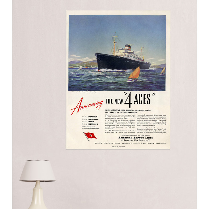 Cunard Line - Wrapped Canvas Rectangle Print, 80cm H x 60cm W x 1.8cm D