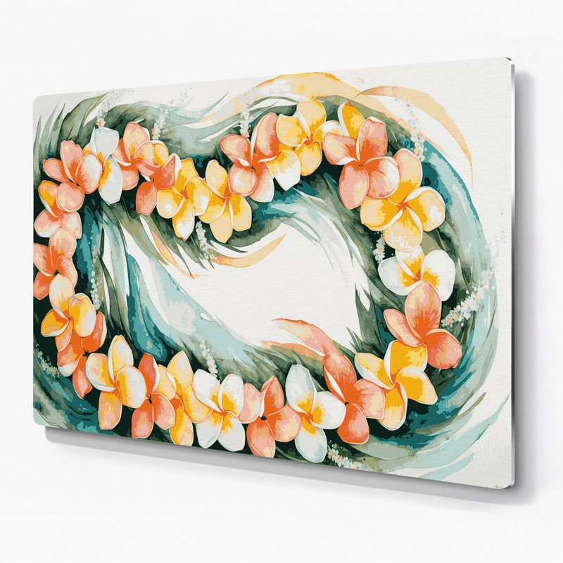 Art mural hawaïen Plumeria, H 11 po x l 14 po