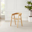 Aminata Veneer & Metal Round Dining Table With Arvey Oak Veneer Chairs - Modern Statement Design-785249613-785249612