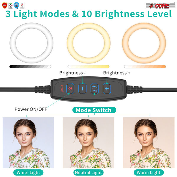 10-Inch LED Selfie Ring Light with Adjustable Tripod - Pick Your Plum